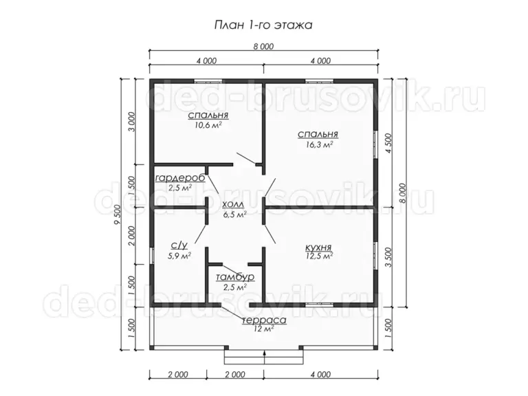 Дом из бруса ДБ-32