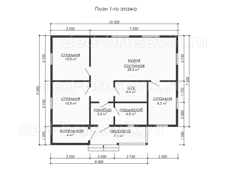 Дом из бруса ДБ-53