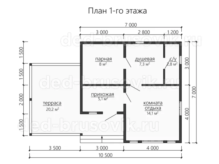 Баня из бруса ББ-65