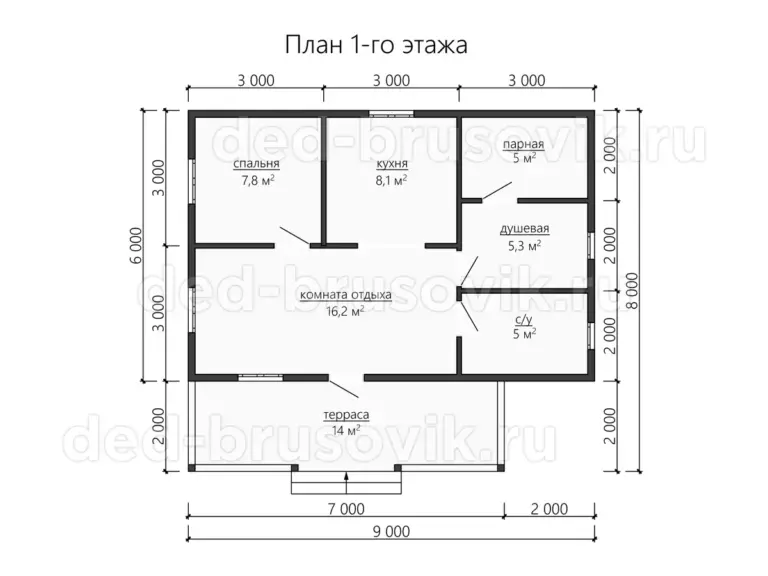 Баня из бруса ББ-69