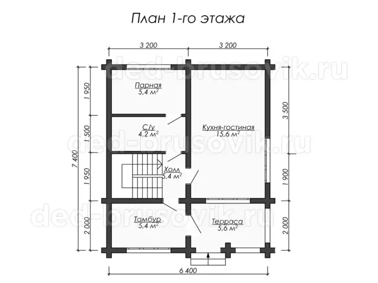Баня из бревна БО-27